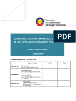 Control de La Gestión Empresarial E Integral de Las Empresas de Generación Y Transmisión Código: P-Sgte-Gen-02 Versión 00