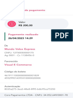 Comprovante de pagamento R$200