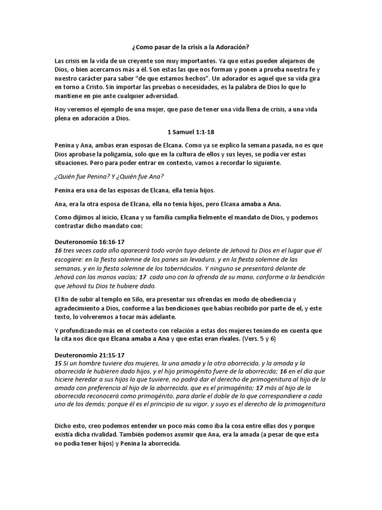 Ana 1 Samuel Pdf Oración Dios