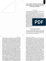 De La Voluntad en Las Relaciones Jurídicas: ¿Tiene Validez El Principio de Autonomí Personales de Familia?