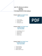 Sujets TPS: Réseaux Et Sytèmes Groupe C Mercredi Salle TP 02 (Département D'Informatique)