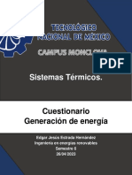 Sistemas Térmicos.: Cuestionario Generación de Energía