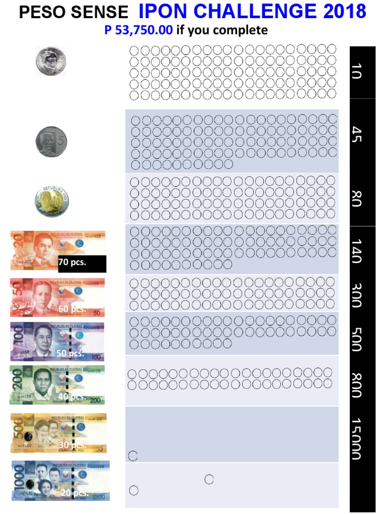 Peso Sense Ipon Challenge Printable PDF PDF