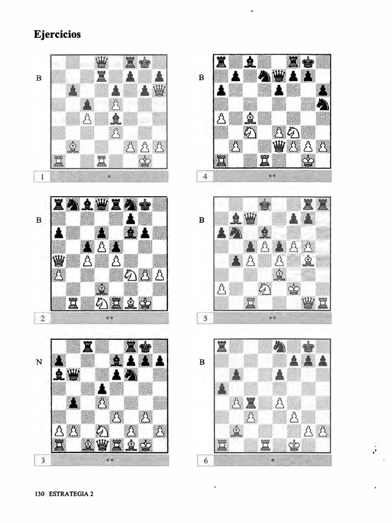 Ejercicios de Estrategia en Ajedrez | PDF | Juegos de estrategia ...