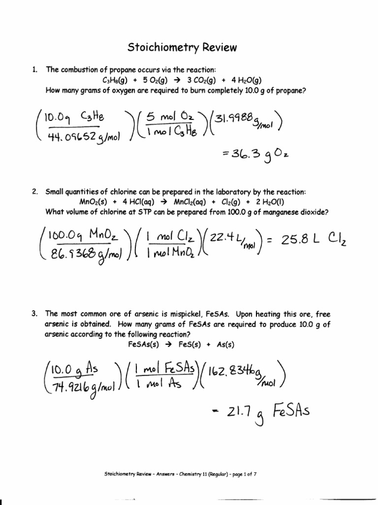 Stoichiometry Review Answers PDF Titanium Physical Sciences