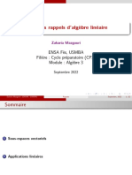 Quelques Rappels D'algèbre Linéaire: Ensa Fès, Usmba Filière: Cycle Préparatoire (CP2) Module: Algèbre 3