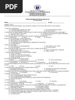 Department of Education: Third Periodical Test in English 10 S.Y 2022-2023