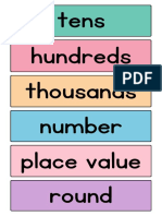 Tens Hundreds Thousands Number Place Value Round