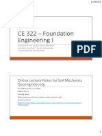 CE 322 - Foundation Engineering I: Online Lecture Notes For Soil Mechanics