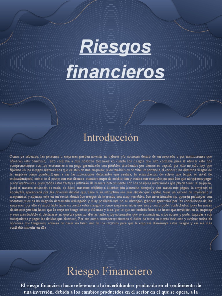 Análisis de Riesgos Financieros | PDF | Inversiones | Insolvencia