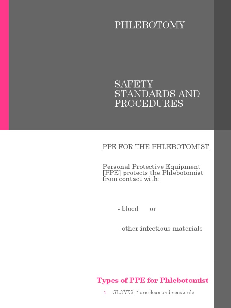 Phlebotomy PDF Infection Personal Protective Equipment