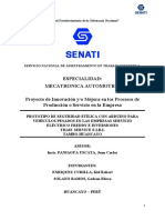 Especialidad: Mecatronica Automotriz Proyecto de Innovación Y/o Mejora en Los Procesos de Producción o Servicio en La Empresa