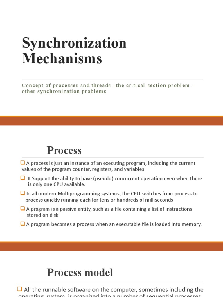 Synchronization Mechanisms | PDF | Thread (Computing) | Process (Computing)