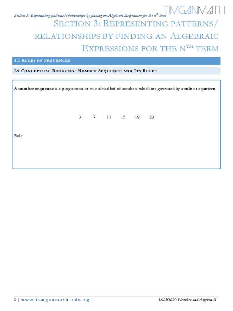 3 Representing Patterns or Relationships | PDF | Sequence | Information ...