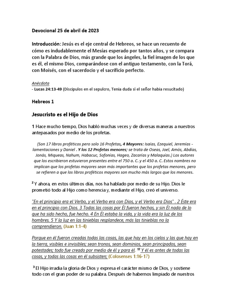 Devocional 25 de Abril de 2023 | PDF | Doce profetas menores ...