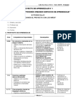 Proyecto de Aprendizaje #1 "A Trabajar Con Autonomía Creando Espacios de Aprendizaje"