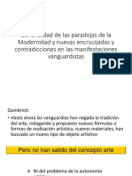 Continuidad de Las Paradojas de La Modernidad y Nuevas Encrucijadas y Contradicciones en Las Manifestaciones Vanguardistas