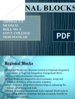Regional Blocks: Aromal S A Mcom S2 Roll No. 5 Govt. College Nedumangad