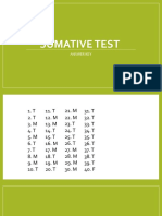 Sumative Test: Answer Key