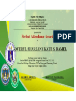 Joveryl Sharlene Kate S. Ramel: Perfect Attendance Award