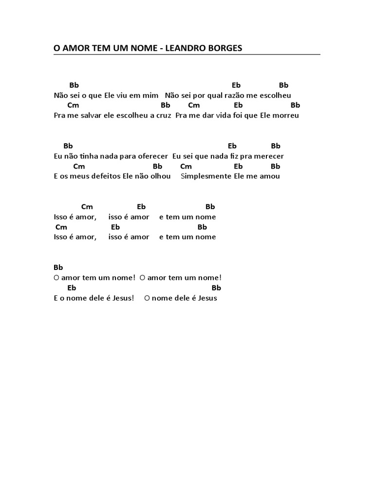 BB - o Amor Tem Um Nome - Leandro Borges | PDF