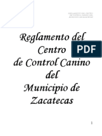 Reglamento de Centro de Atención Animal de Zacatecas