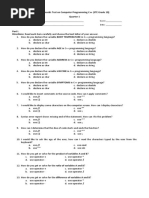 Diagnostic Test For C Q1 1