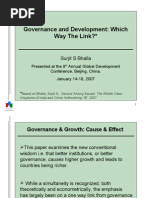 Governance and Development: Which Way The Link? : Surjit S Bhalla