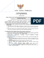 Pengumuman Hasil Akhir Pasca Sanggah Seleksi CPPPK Dan Pemberkasan Penetapan Usul NI PPPK Jabatan Fungsional Tenaga Kesehatan Pemerintah Kabupaten Tana Toraja Tahun 2022