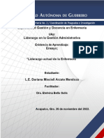 Especialidad Gestión y Docencia en Enfermería Liderazgo en La Gestión Administrativa Ensayo "Liderazgo Actual de La Enfermera"