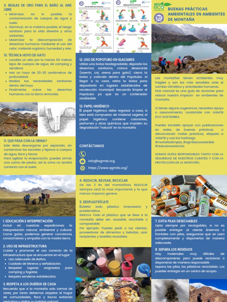 Guía práctica para turismo responsable en ambientes de montaña, PDF, Residuos