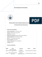 Comprobante de Evaluación Docente: Benemérita Universidad Autónoma de Puebla Vicerrectoría de Docencia