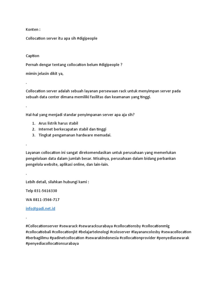 Apa Itu Collocation Server? | PDF