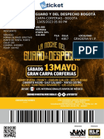 La Noche Del Guaro Y Del Despecho Bogotá: Gran Carpa Corferias - Bogota 13/05/2023 05:00 PM