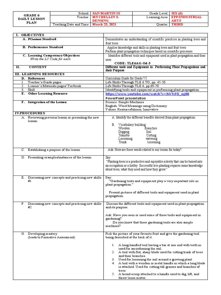 Tools for Plant Propagation Identifying Equipment and Their Uses PDF Learning Trees