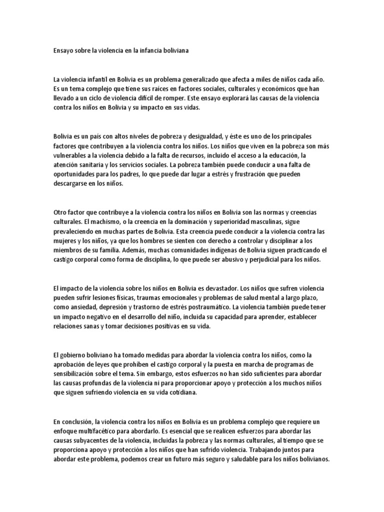 Rimas contra la violencia infantil en Bolivia | PDF | Violencia | Bolivia
