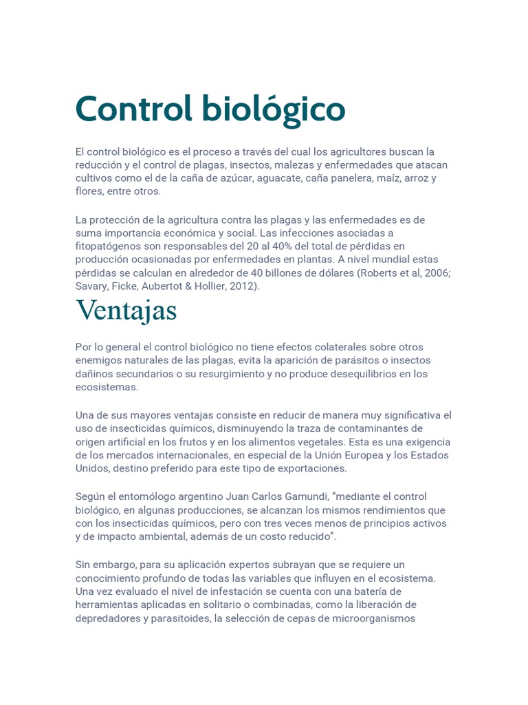 Control Biológico | PDF | Control biológico de plagas | Agricultura