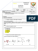 EXAMEN DE MATEMÁTICA DEL SEGUNDO QUIMESTRE