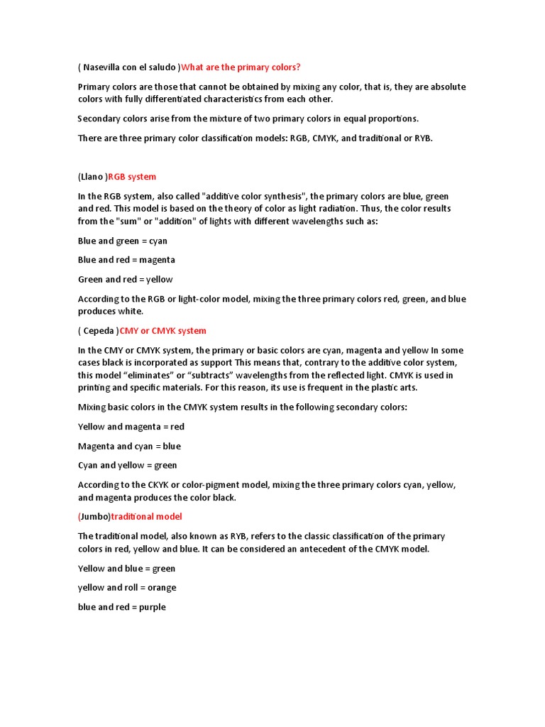 What Are The Primary Colors? PDF