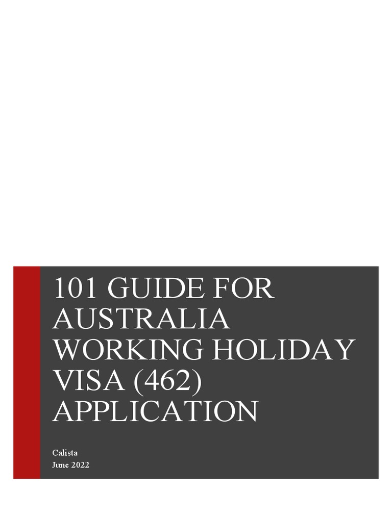 101 Guide For Australia WHV Application | PDF | Travel Visa | Physical ...