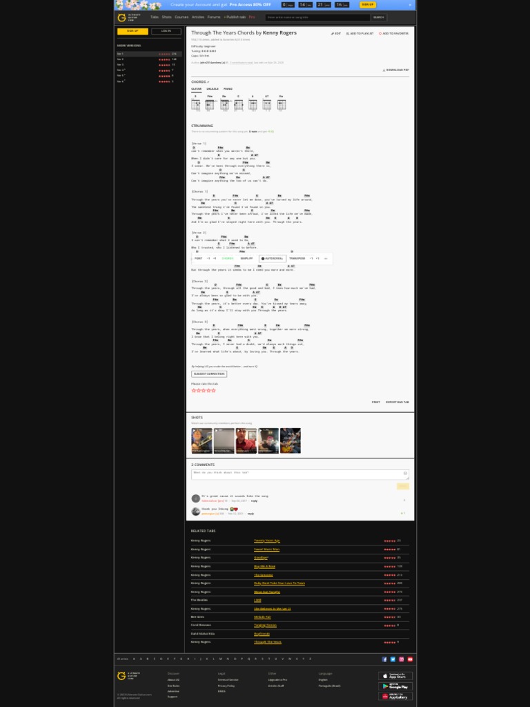Through the years chords by kenny rogers pdf guitars song structure