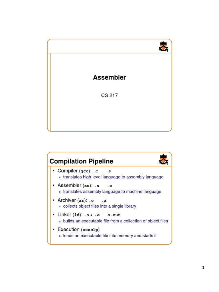 Assembler and Compilation Pipeline Overview | PDF | Assembly Language ...