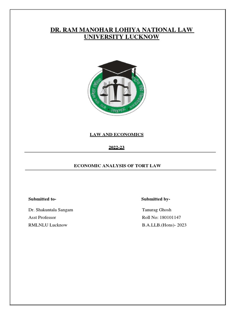 Economic Analysis of Tort Law | PDF | Tort | Product Liability