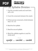 2C Syllable Division: Candid Can/d