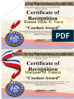 Certificate of Conductaward