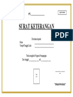 Surat Keterangan: Diberikan Kepada: Nama: Tempat/Tanggal Lahir: Telah Mengikuti Program Pemagangan: Dari Tanggal