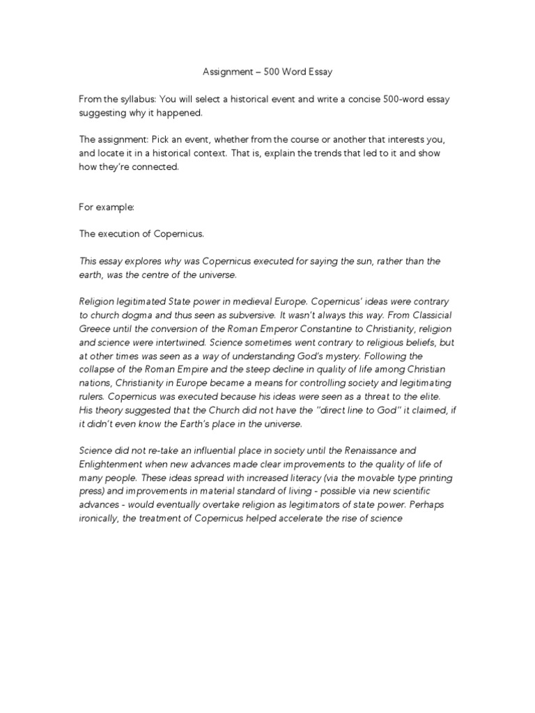 Assignment+%E2%80%93+500+Word+Essay | PDF