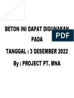 Beton Ini Dapat Digunakan Pada Tanggal: 3 Desember 2022 By: Project Pt. Mna