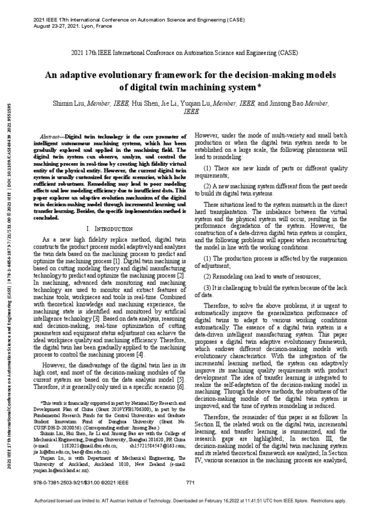 An Adaptive Evolutionary Framework For The Decision-Making Models of ...
