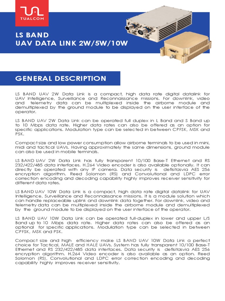 Ls Band Uav Data Link | PDF | Unmanned Aerial Vehicle | Low Density ...